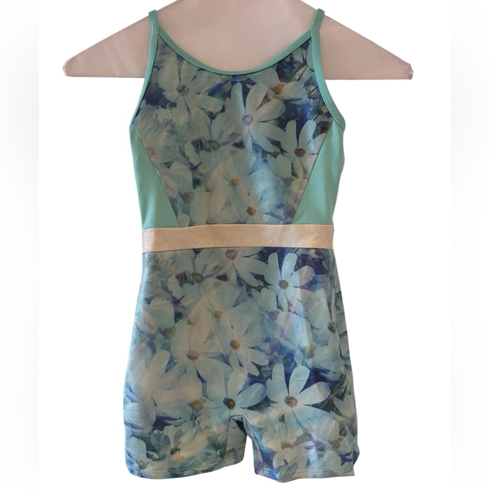 Cat & Jack Floral Teal Biketard